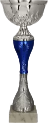 9267B Puchar metalowy srebrno-niebieski h-31,5cm, d-12cm