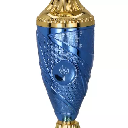 9058E Puchar metalowy złoto-niebieski H- 22 cm, R- 100mm
