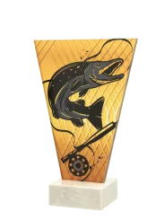 VL1-C/FIS3 Trofeum szklane na podstawie marmurowej - wędkarstwo h-17,5 cm, grub. 1 cm
