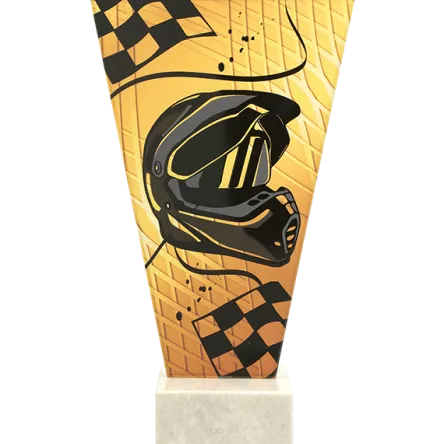 VL1-A/MOT Trofeum szklane na podstawie marmurowej - motoryzacja h-22,5 cm, grub. 1 cm