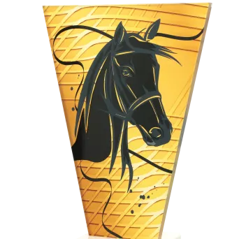 VL1-C/HOR Trofeum szklane na podstawie marmurowej - jeździectwo h-17,5 cm, grub. 1 cm
